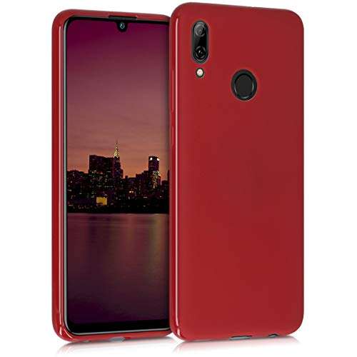 kwmobile TPU Case Compatible with Huawei P Smart (2019) - Case Soft Slim Smooth Flexible Protective Phone Cover - Dark Red 1
