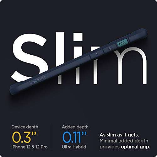 Spigen for iPhone 12/12 Pro Case, Ultra Hybrid [No Magnet Ring][Anti-Yellowing] - Navy Blue 6