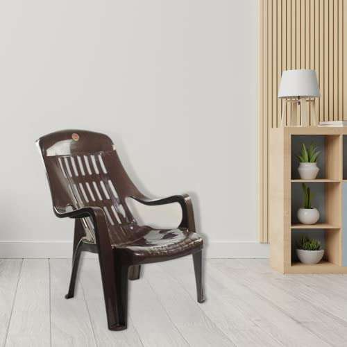 Cello Comfort Relaxing Plastic Chair | Cello Chair | Plastic Chair | Brown Colour | Comfort Chair | Chairs (Set of 4) 2