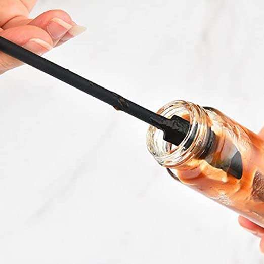 SKOFRI [Black] Beauty Spatula, 4 PCS Makeup Spatula Mini Spatula for Cosmetics and Kitchen Jar, Last Drop Small Silicone Spatula for Beauty and Kitchen Tiny Spatula 3 Sizes (4) 6