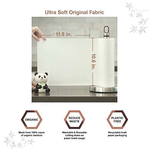 Anjia® Original Reusable Bamboo Rayon Towels - 50 Sheets, A Wash Bag Included - Great as Kitchen Paper Towel, Facial Washcloth, Napkins, Cleaning Cloth and Dish Rags - Replacement of Paper Towels Bulk 2