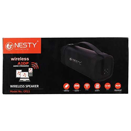Nesty GR33 10 Watts Bluetooth Portable Speakers (Black and Silver) 5