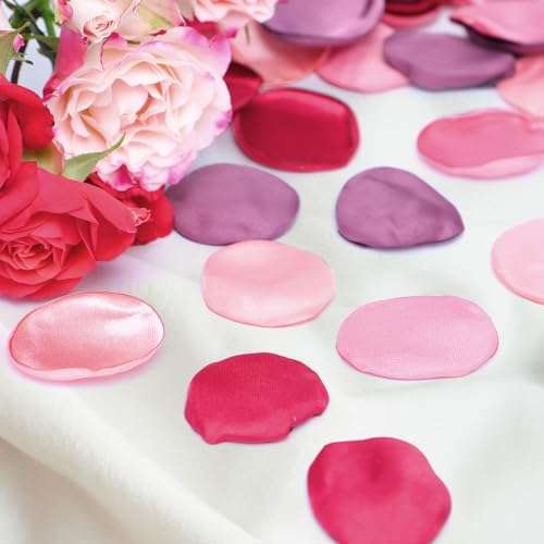 400 PCS Silk Rose Petals Burgundy Red Flower Petals for Romantic Night, Weddings Aisle Centerpieces, Table, Party, Home Decoration, Romantic Night Decoration,Valentine's Day Decoration 3