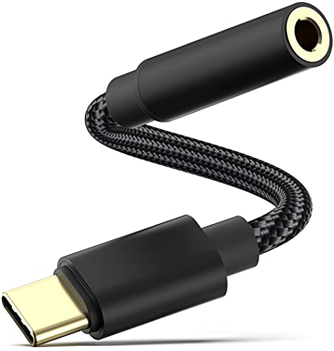USB C to 3.5mm Headphone Jack Adapter, USB Type C to 1/8 inch Aux Audio Dongle Cable Converter Compatible with iPad Pro, Samsung Galaxy S21 S20 Ultra S20+ Note 20 S10 S9 Plus, Pixel 4 3 2 XL