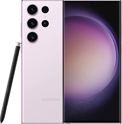 SAMSUNG Galaxy S23 Ultra 5G (SM-S918B/DS) Dual SIM 256GB/ 8GB RAM, GSM Unlocked International Version - Lavender + (w/Wireless Bluetooth Headset for Calling)