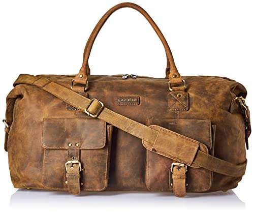 Calfnero Leather 50 cms Cognac Travel Duffle (LB-002-Cognac)