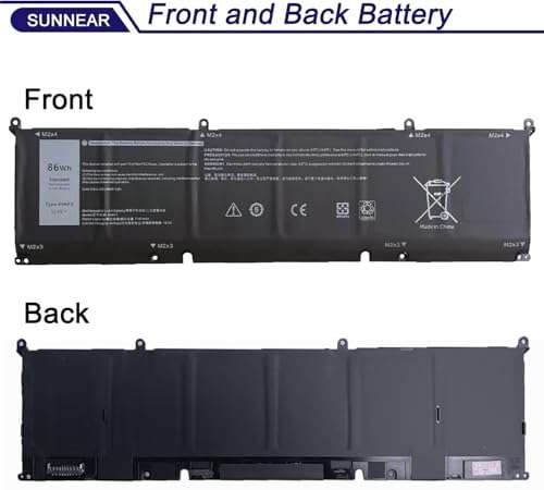 69KF2 86Wh Battery Replacement for Dell XPS 15 9500 9510 9520 G15 5510 5511 5515 5520 5521 Precision 5550 5560 5570 G5 G7 G16 Alienware M15 R3 R4 R5 R6 R7 M17 R3 R4 Inspiron 7510 7610 7620 P87F 8FCTC 2