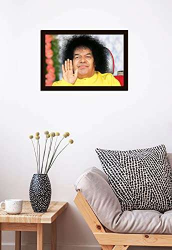 Braj Art Gallery Sri Sathya Sai Baba Blessings Photo Frame Size 19.5X13.5 Inches 3