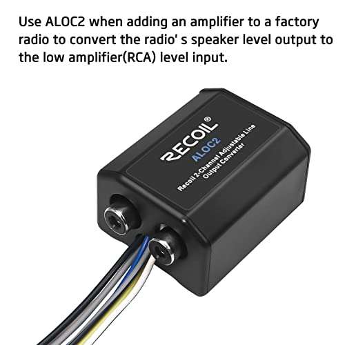 RECOIL ALOC2 2-Channel Speaker Cable to RCA Adjustable Line Output Converter with Remote Turn On 4