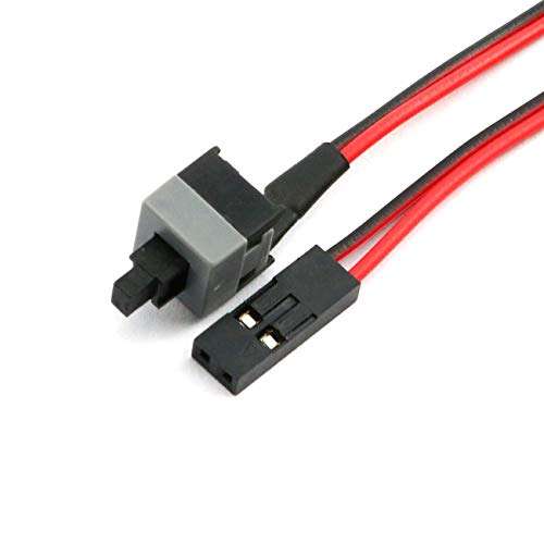 ZYAMY 2PCS 2-Pin PC Power Cable Reset Switch ATX Computer Case Internal Power Cable On/Off Cord Red+Black 1