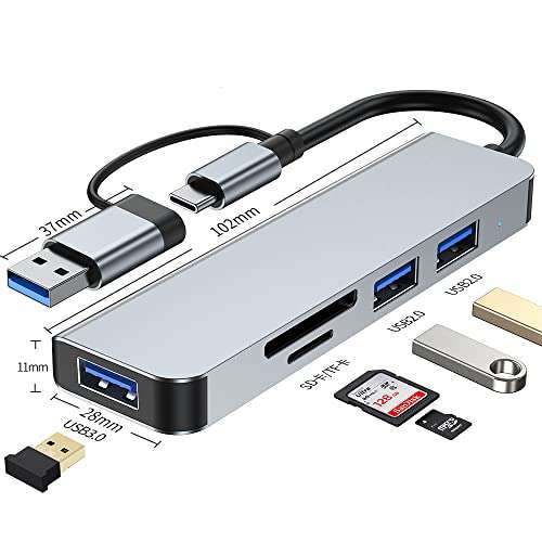 USB Hub OTG USB Type C Dual Connector Hub Adapter 5Gbps USB 3.0 Support SD/TF Memory Card USB 2.0 Support OTG Technology 2