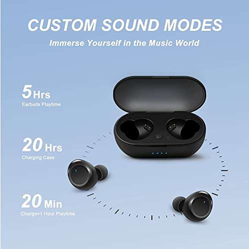 Wireless Earbuds Bluetooth in Ear Light-Weight Headphones Built-in Mic, IP7 Waterproof, Immersive Premium Sound Long Distance Connection Headset Speaker with Charging Case, for Sport and Running 5