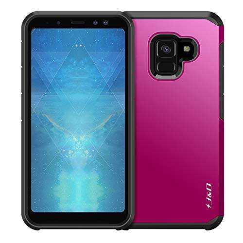 J&D Case Compatible for Galaxy A8 2018 Case, Heavy Duty Dual Layer Hybrid Shock Proof Protective Rugged Bumper Case for Samsung Galaxy A8 (Release in 2018) Case, Not for Galaxy A8 Plus 2018 4