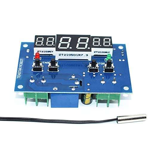 TENSTAR Robot 1pcs DC12V Thermostat Intelligent Digital Thermostat Temperature Controller with NTC Sensor W1401 led Display 1