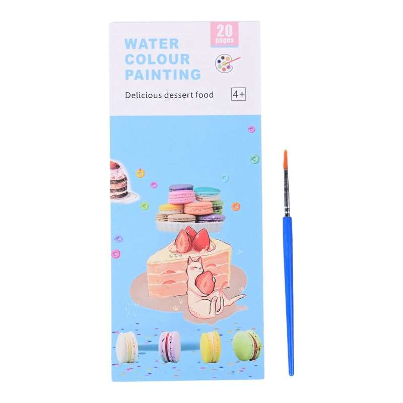 Sassyvilla Watercolor Painting Books for Beginners, Pocket Painting Book 20 Sheet with 1 Paint Brush,Painting Fun Activity Books for Kids and Children, Watercolor Magic Paint Book 1