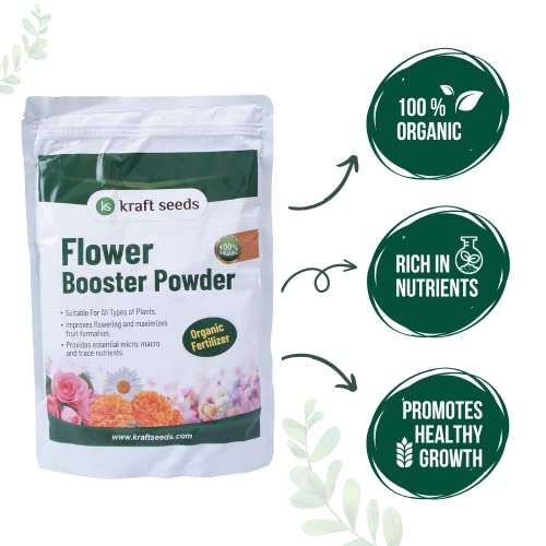 Kraft Seeds Organic Flower Booster Powder (Pack of 1, 0.9 Kg) | Growth Boosting Fertilizer | Flower Fertilizer for All Types of Plants | Beneficial Microbes for Better Flowering 2