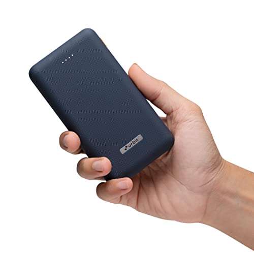 URBN 10000 mAh Li-Polymer Ultra Compact Power Bank | 12W Fast Charge | Dual USB Output | Type C | Micro Input | Pocket Size (Camo)