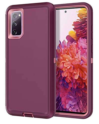 I-HONVA for Galaxy S20 FE 5G Case Shockproof 3 in 1 Full Body Protection [Without Screen Protection] Rugged Heavy Duty Cover Case for Samsung Galaxy S20 FE 5G 6.5 inch 2020, Purple 1