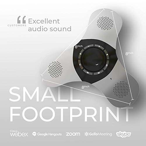 Skywin Bluetooth Conference Speaker with Microphone, Portable Wireless Speaker for Office Desk, Computer, and Laptop, Bluetooth Microphone for Conference Room, Home Office, and PC, Smart Speakerphone 5