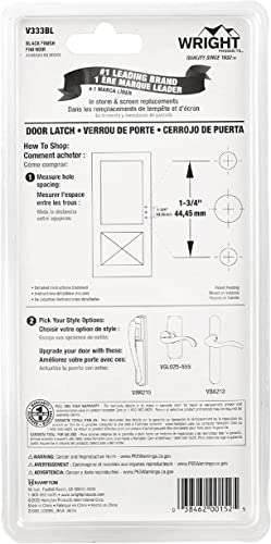 Wright Products V333BL Tie Down Push Button Door Latch for Screen and Storm Doors, Black 3
