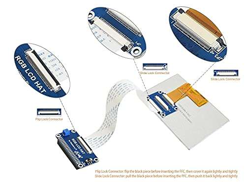 Waveshare 5inch Display 800x480 Hardware Resolution for Raspberry Pi 2B/3B/3B+/3A+/Zero/Zero W/Zero WH with DPI Interface No Touch Supports Raspbian Ubuntu OSMC etc. 6