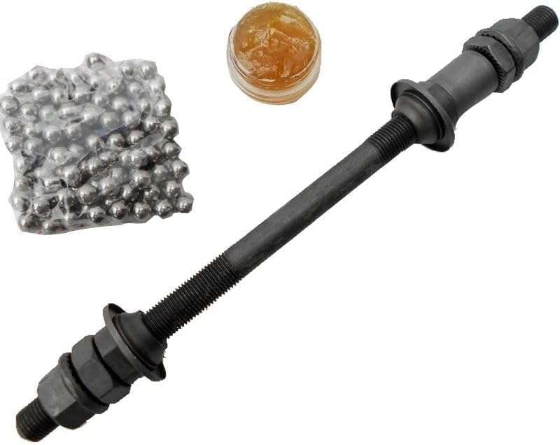 TypoGrove Black Quick Release Bike Axle, Bike Axle 190mm Bicycle Multiple Speed Rear, Hub Axle 3/8 Inch 26 TPI Hub Shaft Conical Lock Nut Washer Kit Hubs Wheels and Accessories Cycling 3