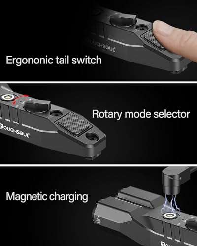 TOUGHSOUL MLOK Picatinny Mounted 1450 Lumen Flashlight 940nm IR Illuminator Infrared Flashlight Combo, Low-Profile Tactical Light with Built-in Rechargeable Battery (MLOK Mounted) 6
