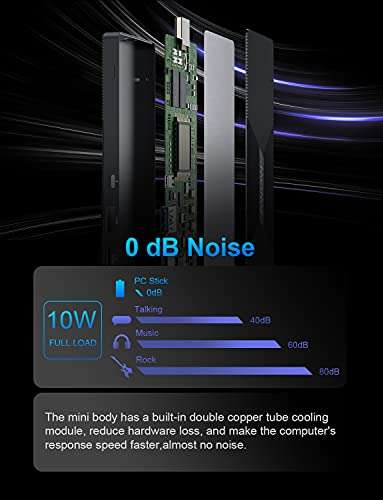AWOW Fanless Mini PC Stick Windows 11 Pro 8GB RAM 256GB ROM, Celeron J4105 Mini Computer Stick Support HDMI/Mini DP Dual 4K@60Hz, Dual Band WiFi, BT, Gigabit Ethernet, Stick PC for Home/Office/IOT 4