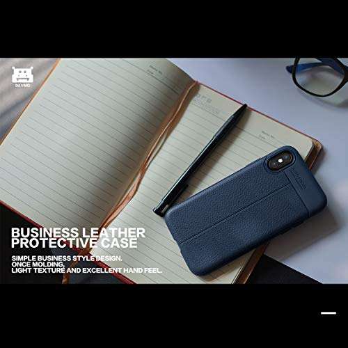 DEVMO Phone Case Compatible with Google Pixel 3A XL TPU Bionic Leather Gel Rubber Full Body Protection Shockproof Cover Case Drop Protection Blue 6