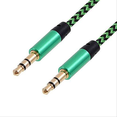 SRWYBB 1m Nylon Jack Aux Cable 3.5 Mm to 3.5mm Audio Cable Male to Male Gold Plug Car Aux Cord for iPhone Samsung Xiaomi（Random Color 2pcs Pack） 6