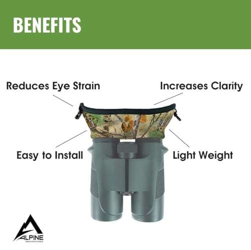 Bino Bandit - Water-Resistant Binocular Eyeshields to Block Glare and Reduce Eye-Strain- Alpine Mountain Camo 2