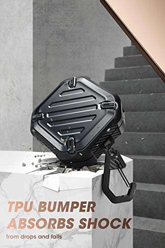 SUPCASE Unicorn Beetle Pro Series Case Designed for Galaxy Buds Live 2020 Release, Full-Body Rugged Protective Case with Carabiner (Black) 2