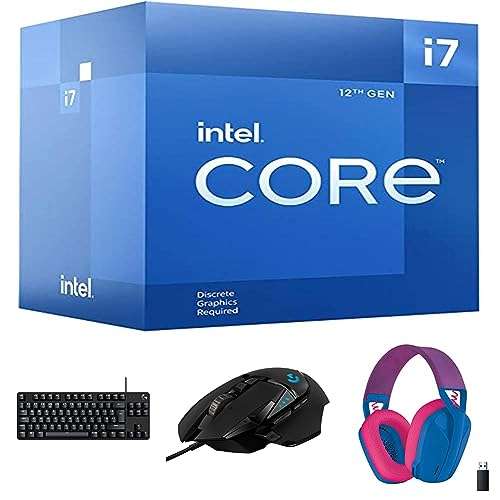 Intel Core i7 12700F 12 Gen Desktop PC Processor + Logitech G413 Tkl Se Wired Mechanical Gaming Keyboard + Logitech G502 Hero Wired Gaming Mouse + Logitech G435 Gaming Headphones