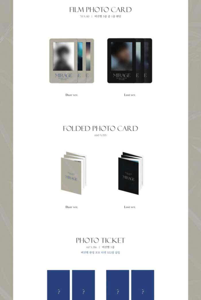 Ha Sungwoon Mirage 4th Mini Album 2 Version Set CD+72p PhotoBook+1p Sleife PhotoCard+1p Film PhotoCard+1p Folded PhotoCard+Sticker+Message PhotoCard Set+Tracking Kpop Sealed 5