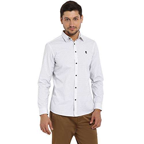 Red Tape Men's Printed Regular Fit Shirt (RSF8925A_Dot White_M 1