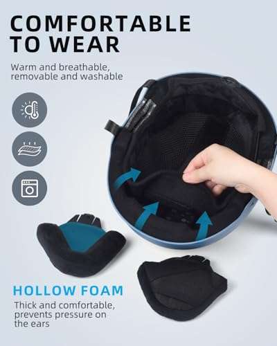 JetBlaze Ski Helmet Unisex Ski Helmet Snow Sports Helmet White Size L 6