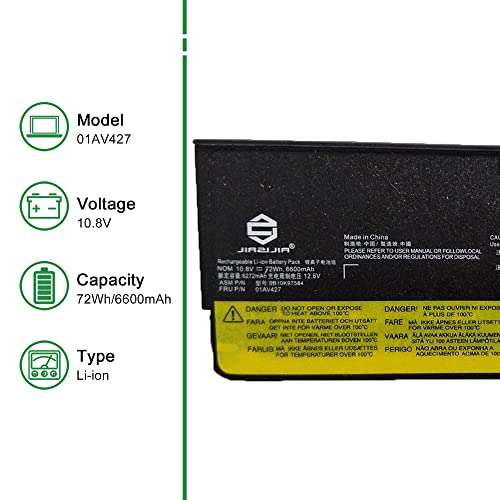 JIAZIJIA 01AV492 SB10K97585 Battery Replacement for Lenovo ThinkPad T470 T480 TP25 P51S P52S T570 T580 Series 61++ 4X50M08812 01AV428 SB10K97584 01AV427 2