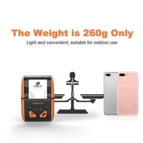 Rongta Receipt Printer Bluetooth, Portable Thermal Receipt Printer, Mini Mobile Printer for Small Business ESC/POS, Restaurant, Sales, Kitchen, Support iOS & Android Windows (58MM-RPP200) 4