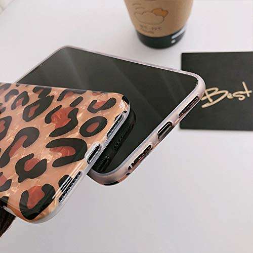 HolaStar for iPhone X/Xs Leopard Print Case, Lightweight Translucent Chic Pattern Soft Cell Phone Cover for Girl Women 5