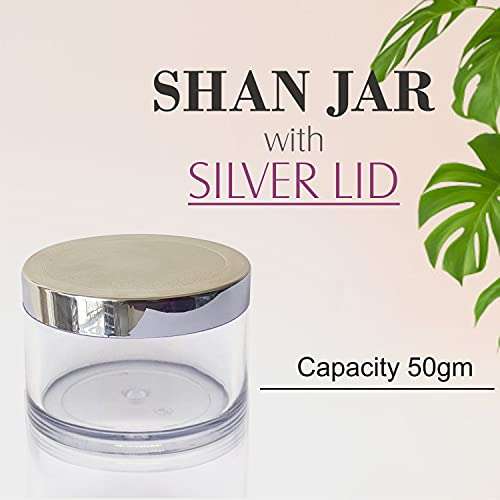 Zenvista 50gm Acrylic Shan Jars with Silver Lid for Lip Balms/DIY Skin Care/Empty Container/Easy to Carry/Travel Friendly, (Pack of 3) 5