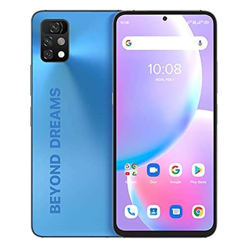 UMIDIGI A11 Pro Max (128GB, 8GB) 6.8" FHD+, G80 Gaming Processor, Dual SIM GSM Unlocked 4G LTE (T-Mobile, AT&T, Global) International Model (Fast Car Charger Bundle, Mist Blue)