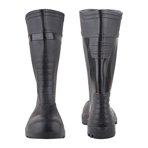 SCORTA-Safety Gumboot Step Up 13 Inch Double density without steel toe. Various Chemicals and Oil/Acid resistant, water proof, Anti-Slip. SOFT TOE CAP providing safety : SOLDIER (10, BLACK) 4