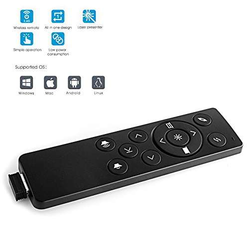 Miritz 2.4GHz Wireless Presenter, USB Control PowerPoint PPT, Remote Control Clicker for Multi Media Devices, Projector, PC, Television,Tablet ect 2