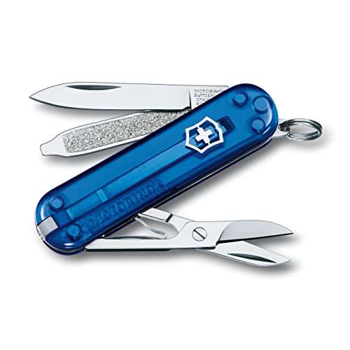 Victorinox Classic SD 7 Function Pocket Knife, Translucent Sapphire, 58mm