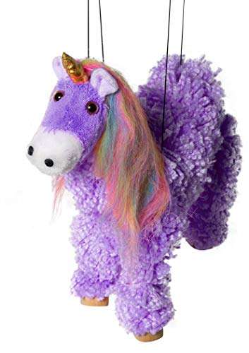 Artisan Owl Rainbow Mane Magical Unicorn Marionette Yarn Puppet (Purple) 2