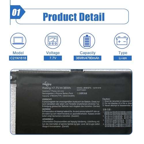 Dentsing C21N1618 Laptop Battery for ASUS VivoBook E402BA E402BP X402BA X402B X402BP9000 9400 Series Notebook C21Pp9H 2ICP7/49/91 2