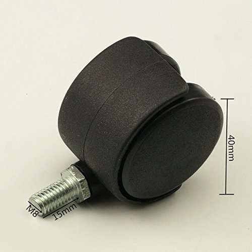 Brezleen Chair Wheel for Universal Standard Size Revolving Chairs Thread Grip Stem, 5 Pieces 3