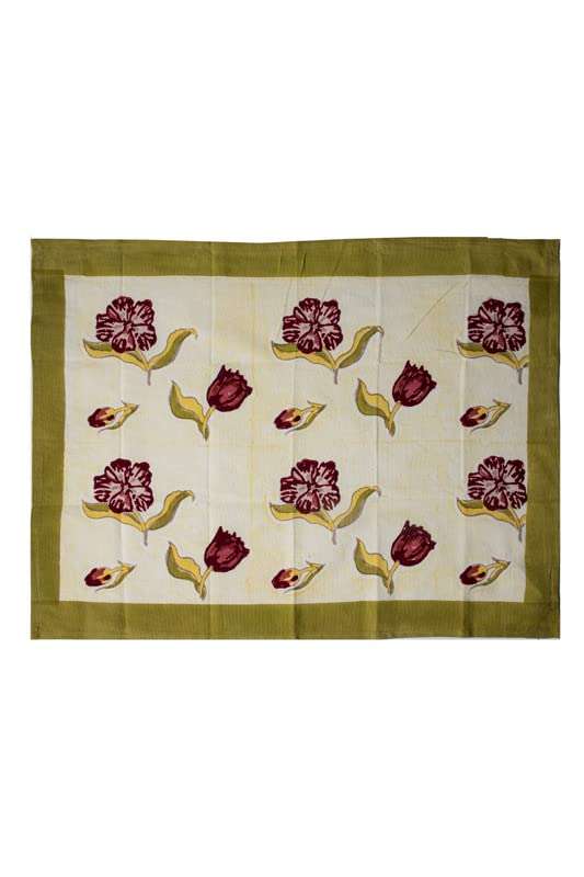 CONTRAST LIVING Troned Hand Block Printed Kitchen Towel/Dish Towel/Hand Towel Multi Color Set of 4 Pcs 1