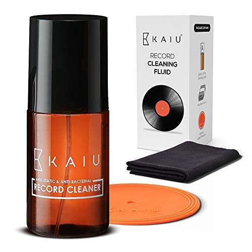 KAIU Vinyl Record Cleaning Kit- Anti Static Record Cleaning Washer Fluid with Silicone Label Protector & Microfiber Cloth - Vinyl Album Cleaner Spray - Remove Dust & Dirt - 3-in-1 Supplies Kit 1