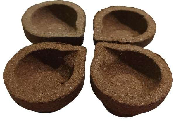 Chellamalli Hand Made Diya for Pooja - Panchakaviya Diya/Vilaku/Deepam(Pack of 24), 100% Organic, Made up of Country Cow Dung, raw Milk, Curd, ghee, gomiyam 3